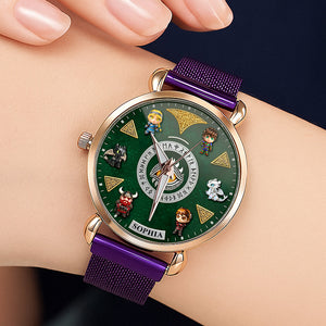 Epic Flight Adventure Mesh Strap Quartz Watch -Personalized Gift for Fantasy Fans 02tgqn210725