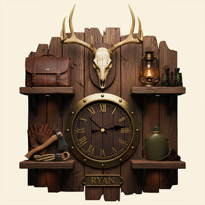 Rustic Hunting Acrylic Clock – Personalized Gifts For Hunting Lovers 05todt261225 - Hanging Wall Clock - GoDuckee