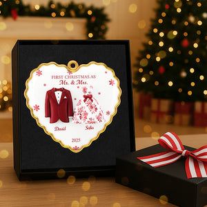 Personalized Gifts For Newlyweds Christmas Ornament 02pgta260925 - Ornament - GoDuckee