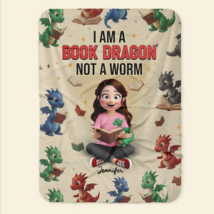 Book Dragon Blanket - Personalized Gifts For Book Lovers 01naqn181225