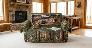 Deer Hunting Quilted Sofa Cover - Personalized Gifts For Hunters 01kimg290126
