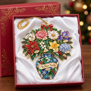 Family Birth Month Flower Ornament, Personalized Gifts For Family 01QHTN100926
