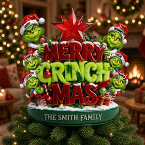 Grouchy Mischief Family Tree Topper - Personalized Christmas Gifts For Family 02totn120926