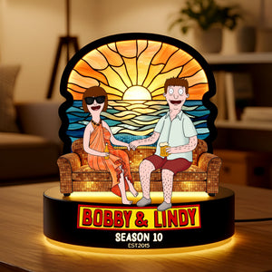 Beach Couple Light Box - Personalized Gifts For Couple Custom Shape Acrylic Light Box 05OHLU081225
