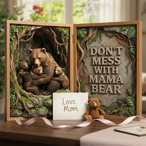Mama Bear Acrylic Plaque - Personalized Gifts For Mom 02hyta100226
