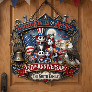 Patriotic Family Acrylic Sign - Personalized 250th Anniversary Gift For Family 04TYDH020626