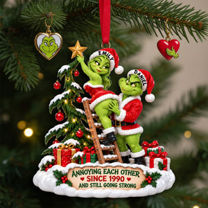 Furry Naughty Santa Couple Ornament - Personalized Christmas Gifts For Couples 10ohlu161026