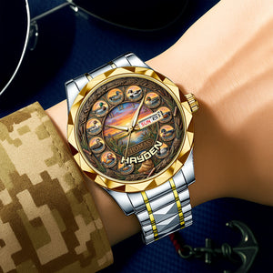 Waterfowl Duck Hunting Steel Men's Watch - Personalized Gift For Hunters 06HULU200126