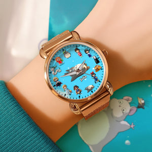 Cute Cartoon Mesh Strap Quartz Watch - Personalized Gifts For Cartoon Lovers 01namg230725