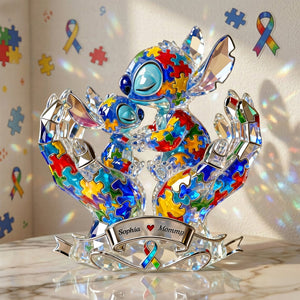Autism Mom And Kid Acrylic Plaque - Personalized Gifts For Mom 01tgqn100126