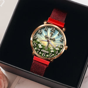 Jesus Blessing Mesh Strap Quartz Watch – Personalized Gifts For Jesus Lovers 01huqn250725