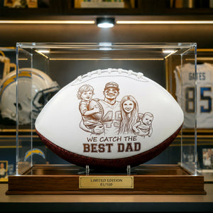 Catch The Best Dad Football Ball - Custom Photo Gifts For Dad 02QHLU290526