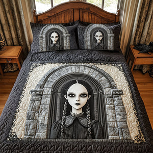 Creepy Gothic Quilt Bedding Set Special Line - Halloween Gifts For Horror Movie Fans 02tgqn230825