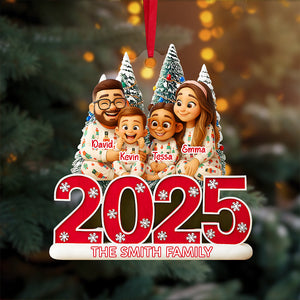 Cartoon Family Ornament - Custom Photo Gifts For Family 01tota300825