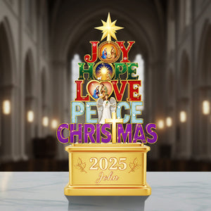 Joy Hope Love Peace Christmas Acrylic Plaque Personalized Gifts for Christians 01HYTA111025