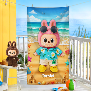 Cute Bunny Beach Towel Personalized Gifts for Fans 02NALU090825