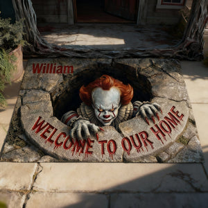 Welcome To Our Home Shaped Doormat - Personalized Gift For Horror Lovers 07TGLU280126