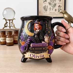 Witch Ceramic Cauldron Mug - Personalized Gifts 02totn180826