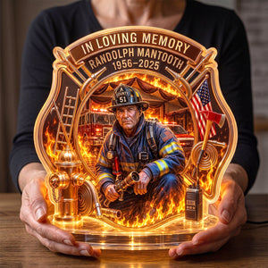 Firefighter Hero In Heaven Light Box - Personalized Keepsake To Remember Departed Firefighter 04QHTN270726