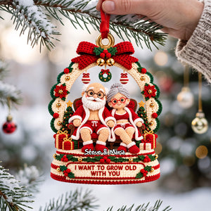Sweetheart Old Couple Acrylic Ornament - Personalized Gift For Couples 07OHDH141026