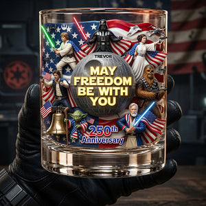 Freedom Across The Stars Round Glass - Personalized 250th Anniversary Gift 03TYDT020626