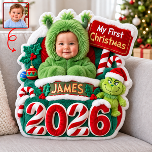 Baby First Christmas Custom Photo Pillow - Personalized Gifts For Christmas 05pgqn151026