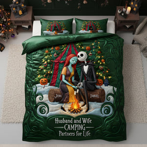 Camping Couples Quilt Bedding Set - Personalized Gifts For Couples 03PALU171125
