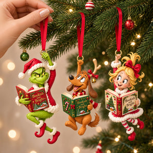 Whimsical Bookish Christmas Acrylic Ornament - Personalized Christmas Gifts For Reading Lovers 03padh101026