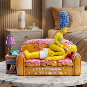 Couple On Donut Couch Acrylic Plaque - Personalized Gifts For Couple 02QHLU240126