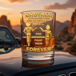 Brotherhood Warrior Round Glass - Personalized Gifts For Brothers 05OHQN030626