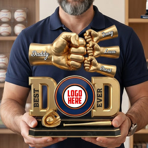 Team Spirit Dad & Kids Fist Bump Plaque - Personalized Gift For Dads 02NATN230526