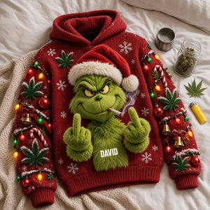 Grouchy Mischief Smoking Hoodie - Personalized Christmas Gifts 04natn180926