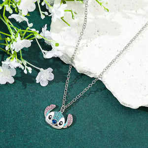 Character Face Rhinestone Metal Charm Necklace 03acxx020425