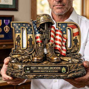 Proud Veteran Dad Acrylic Plaque - Personalized Gifts For Dad 01TYLU090326
