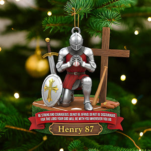 Faith, Strength & Game – Personalized Knight Baseball Ornament 03HUDT111025