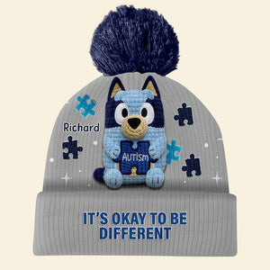 Autism Awareness Bobble Beanie Hat – Personalized Gifts For Kids 04naqn021025