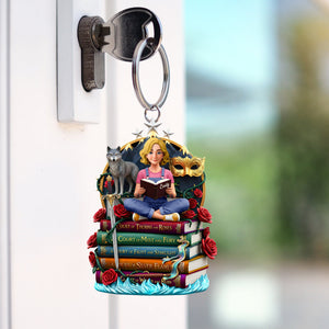 Enchanted Book Stack Keychain - Personalized Gift For Book Lovers 05HUQN200126