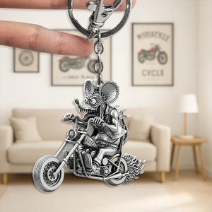 Personalized Gifts For Biker Keychain, Crazy Outlaw Motorcycle 06QHPU300625