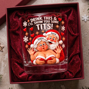 Naughty Santa Couple Glass - Personalized Gifts For Couples 06NATA201026