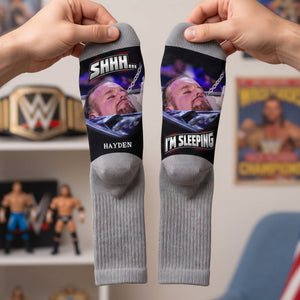 Fun Sleeping Meme Middle Tube Socks, Personalized Gifts For Fighting Show Lovers 02qhlu290926