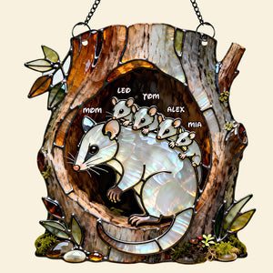Opossum Mom Suncatcher Ornament - Personalized Gifts For Mother 04nadt100226