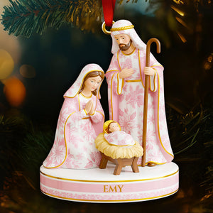 Toile de Jouy Nativity Christmas Ornament – Personalized Gifts for Believers 02PGDT021025