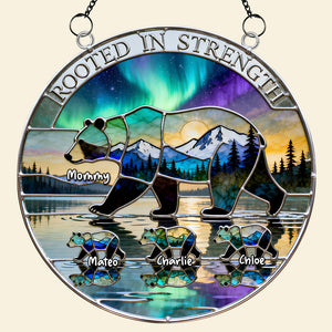 Aurora Bear Mom Tribal Suncatcher - Personalized Gifts For Moms 01QHDT190326