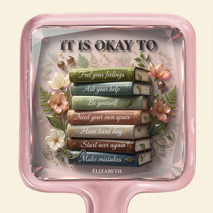 Floral Book Handheld Mirror - Personalized Gifts For Book Lovers 03PADT041225