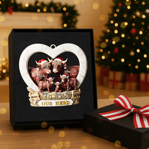 Personalized Gifts For Family Christmas Highland Cow Ornament 03nata200925