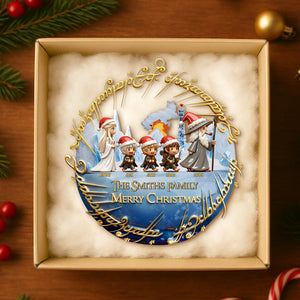 Family Walking To The Fantasy World Ornament, Personalized Gifts For Family 02qhtn081025
