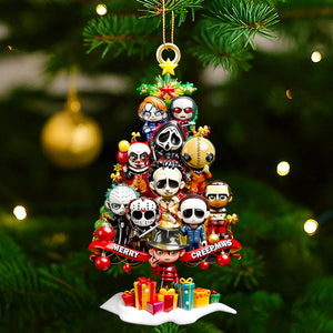 Horror Christmas Tree Ornament, Personalized Gifts For Horror Fans 02qhdt071025