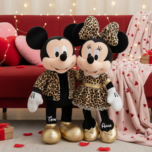Leopard Style Animated Couple Shaped Pillow Personalized Gifts 02pgtn281125