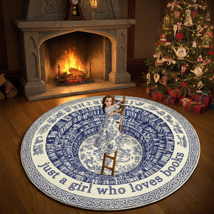 Personalized Christmas Gifts For Book Lovers Quilted Round Mat 03tgtn021025