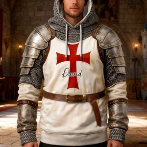 Knights Templar & Jesus 3D Hoodie - Personalized Gifts For Christians Warrior 01hutn271225